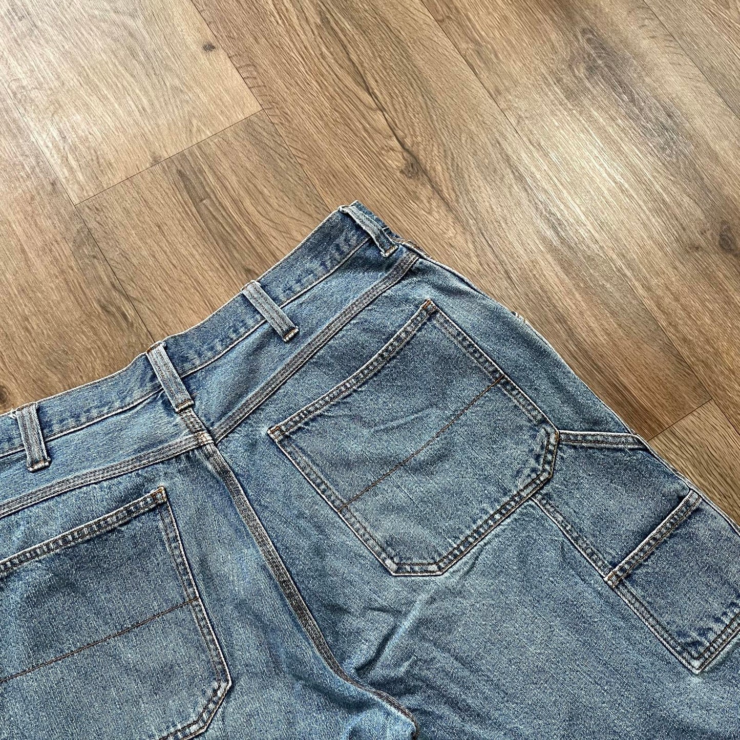 Vintage Light Blue Carpenter Denim Shorts