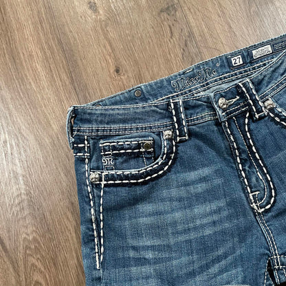 Miss Me Y2K Low Waisted Embellished Denim Shorts