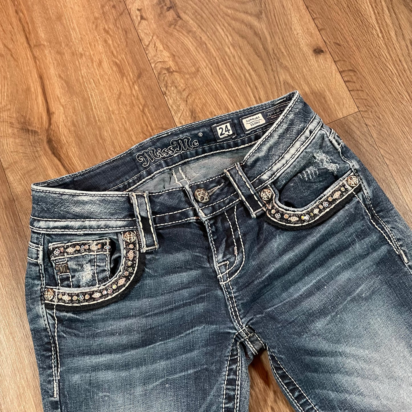 Miss Me Distressed Skinny Signature Jeans
