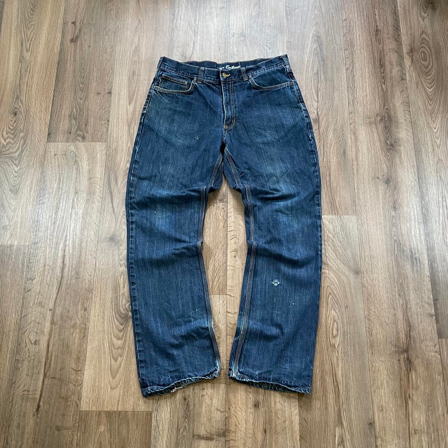Carhartt Dark Wash Denim Jeans Relaxed Straight