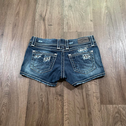 BKE Denim Dark Wash Distressed Mini Shorts W31