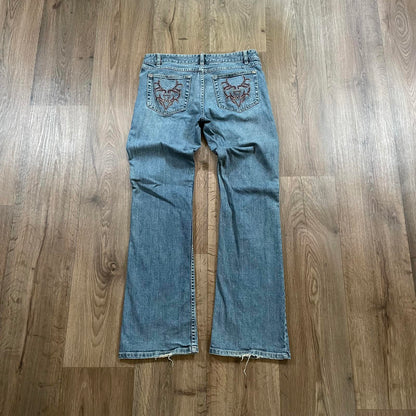 Harley Davidson Straight Leg Jeans Embroidered Pockets