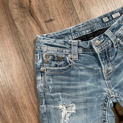 Miss Me Distressed Gem Straight Jeans