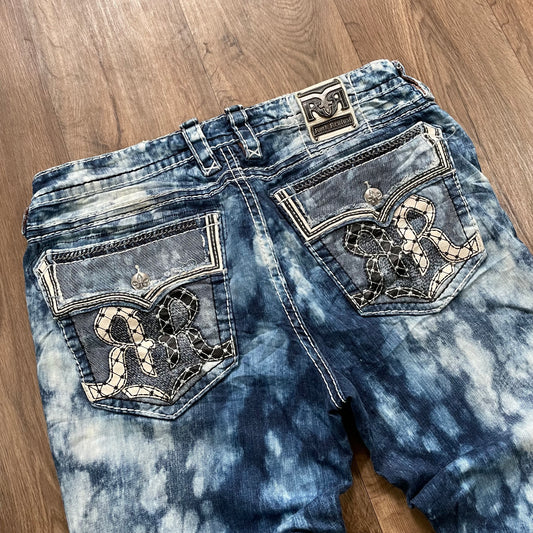 Rock Revival Acid Wash Biker Jeans