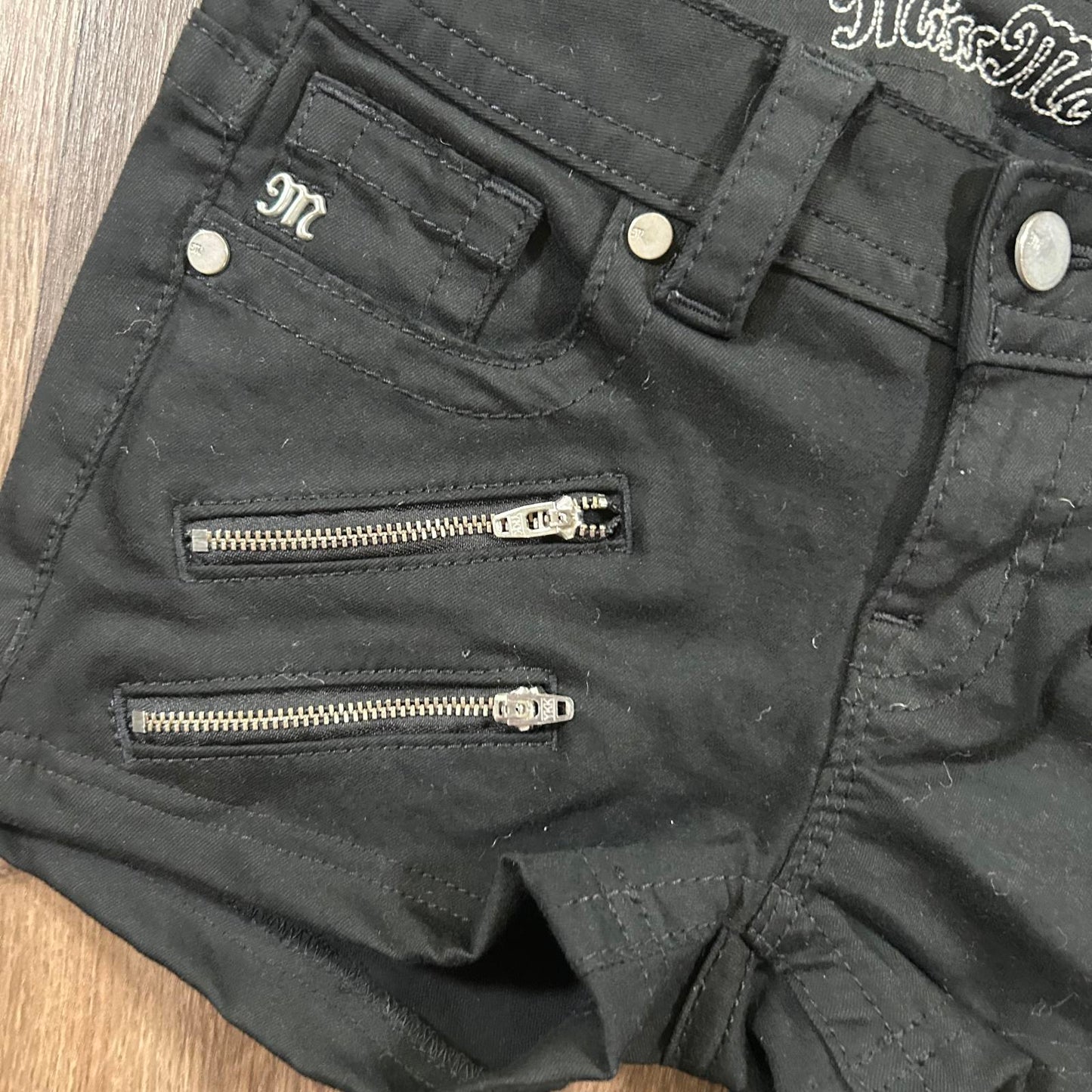 Miss Me Black Zipper Shorts
