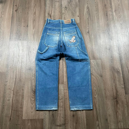 Waads Embroidered Baggy Carpenter Jeans