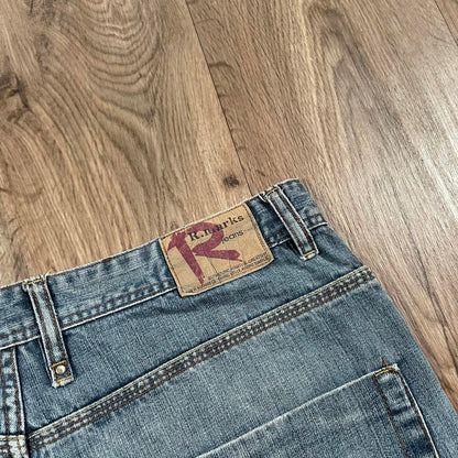Vintage Embroidered Baggy Jeans Blue