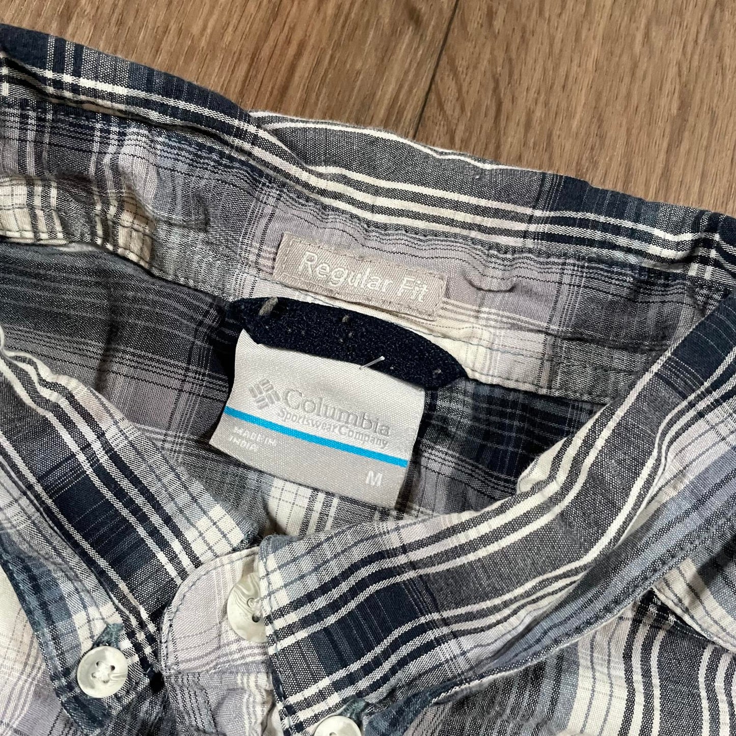 Columbia Blue Check Shirt Short Sleeve