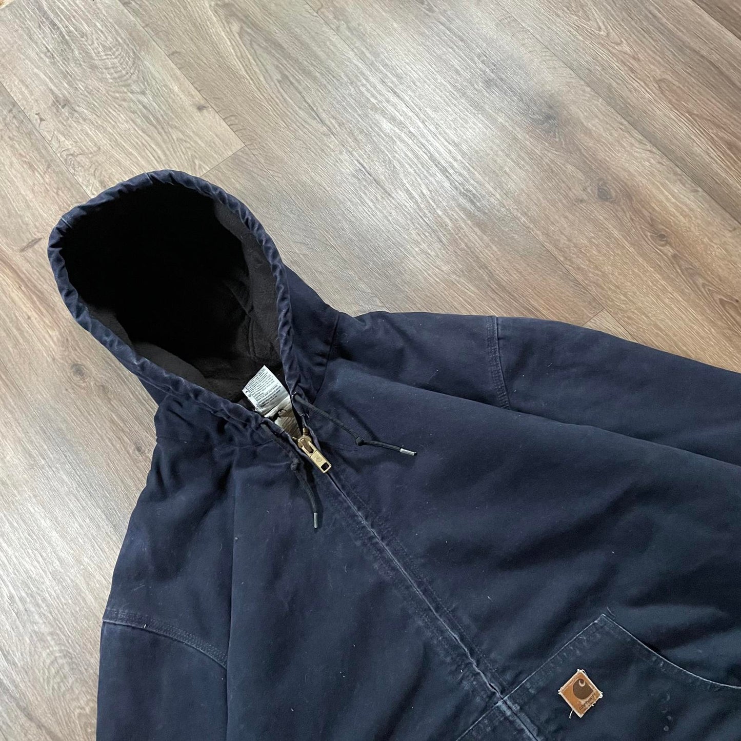Carhartt Navy Active Jacket Quilted Lining
