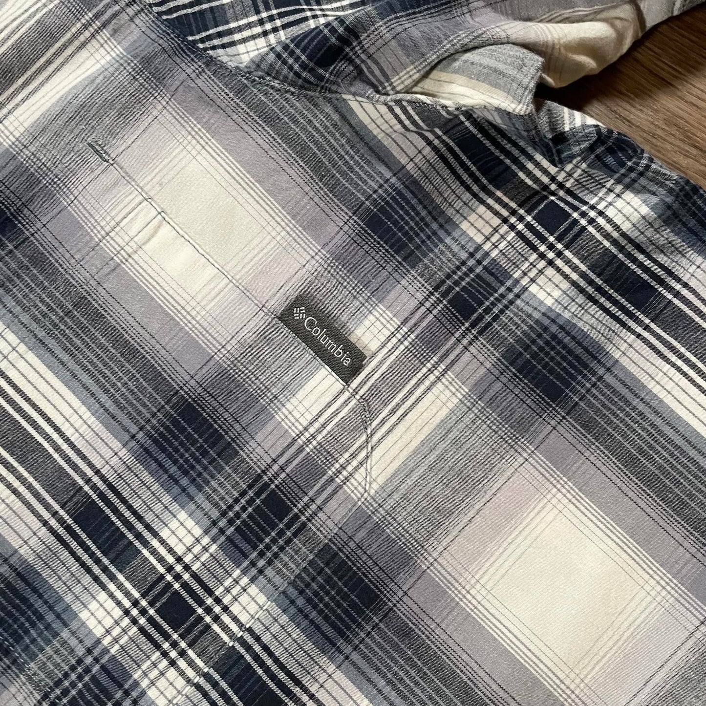 Columbia Blue Check Shirt Short Sleeve