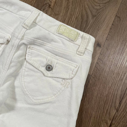 Miss Me White Velvet Flares
