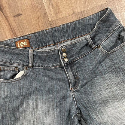 Lee Three Button Flared Jeans Grey
