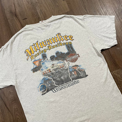Vintage Harley Davidson 2008 "Where it All Began" T-Shirt Grey