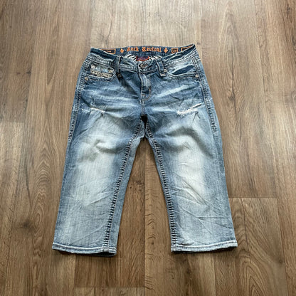Rock Revival Embroidered Pocket Capri