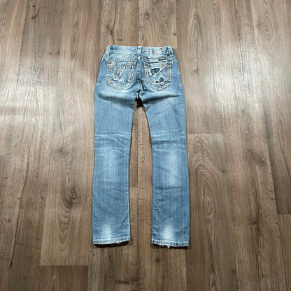 Miss Me Distressed Gem Straight Jeans