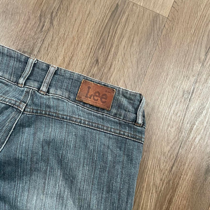 Lee Three Button Flared Jeans Grey