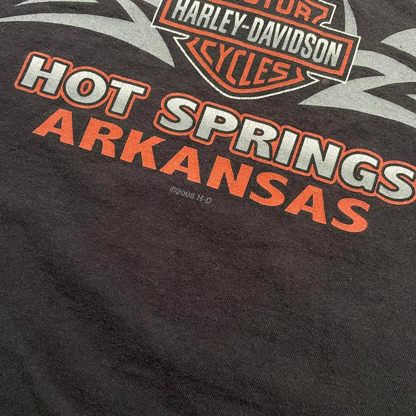 Vintage Harley Davidson 2008 "Forged in Iron" Print T-Shirt Black