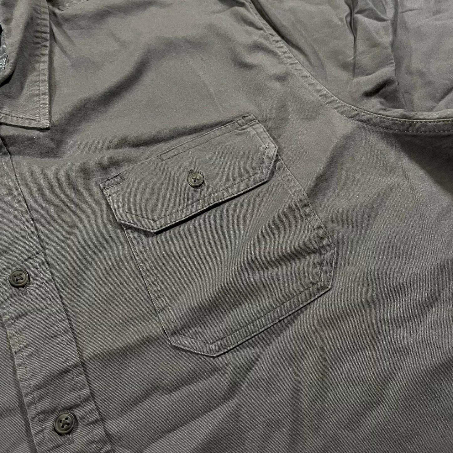 Wrangler Grey Button-Up Short Sleeve Shirt