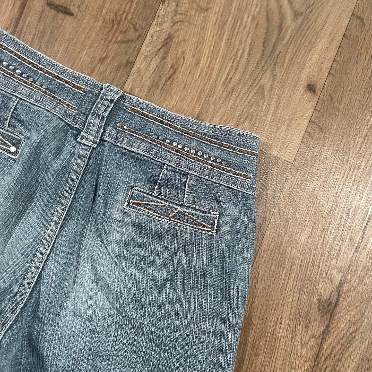 Diamante Straight Leg Gem Embroidered Y2K Jeans