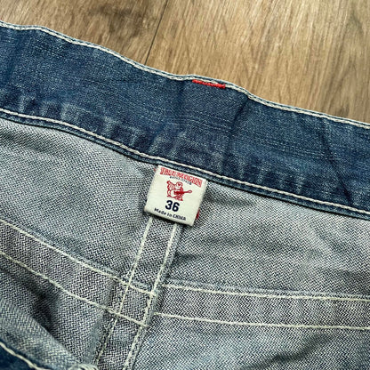 True Religion Blue Jeans Red Embroidered