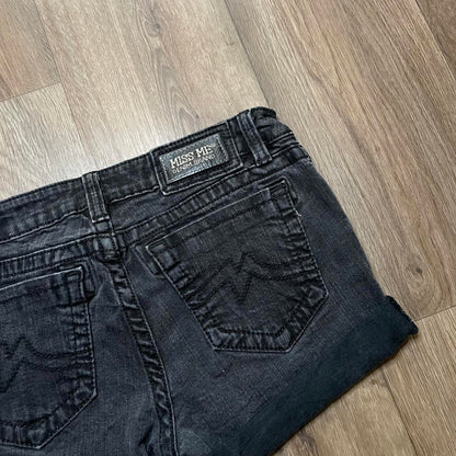 Miss Me Y2K Low Waisted Black Denim Shorts W28