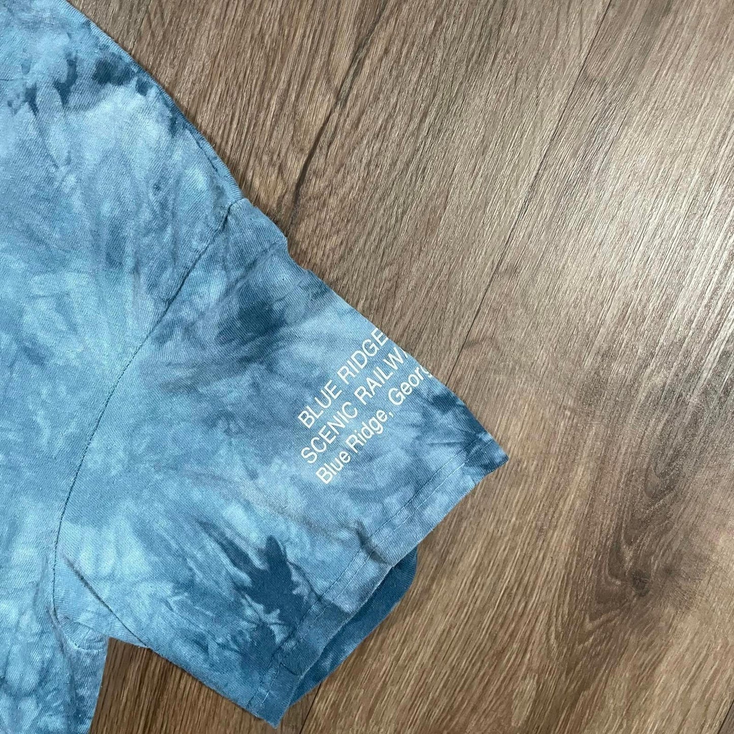 The Mountain Train Tie Dye Blue Graphic Tee