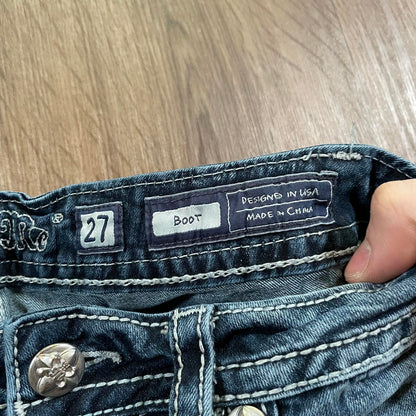 Miss Me Distressed Pocket Boot Cut Jeans