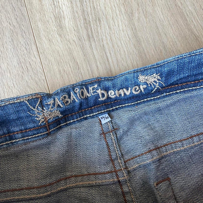Zabione Denver Embroidered Y2K Style Straight Jeans W27 L30