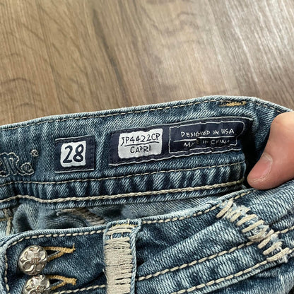 Miss Me Double Button Capris