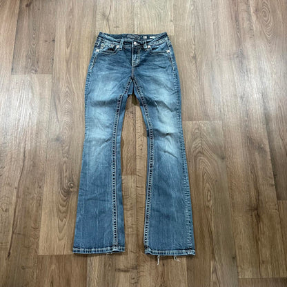 Miss Me Distressed Pocket Boot Cut Jeans