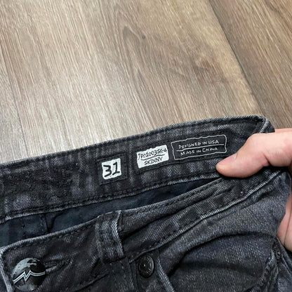 Miss Me Y2K Low Waisted Black Denim Shorts W28