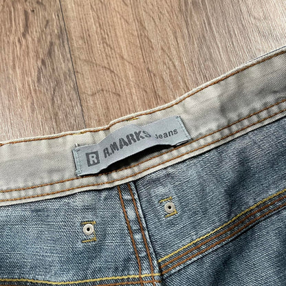 Vintage Embroidered Baggy Jeans Blue
