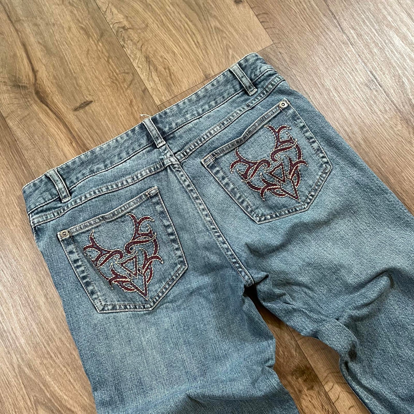 Harley Davidson Straight Leg Jeans Embroidered Pockets