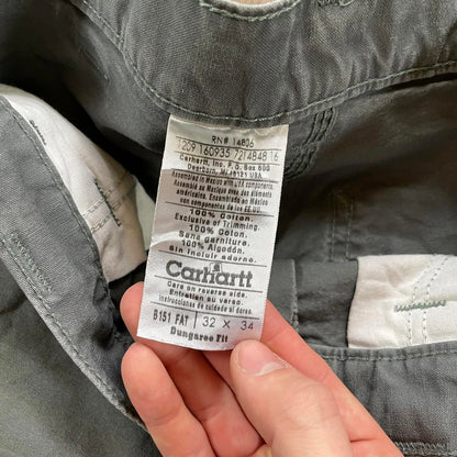 Carhartt Grey Carpenter Trousers Cut Off