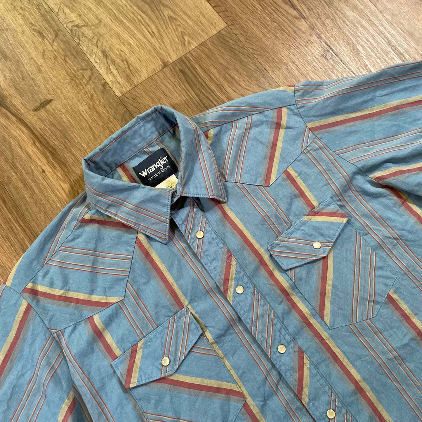 Wrangler Blue & Red Striped Shirt