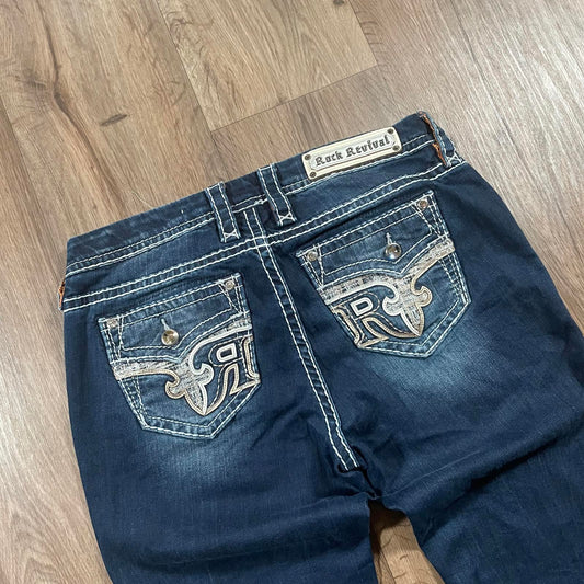 Rock Revival Dark Wash Straight Jeans W32 L33