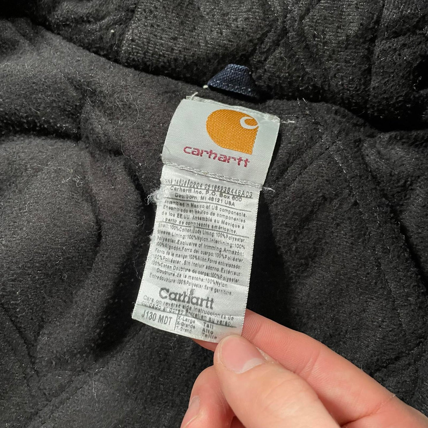 Carhartt Navy Active Jacket Quilted Lining