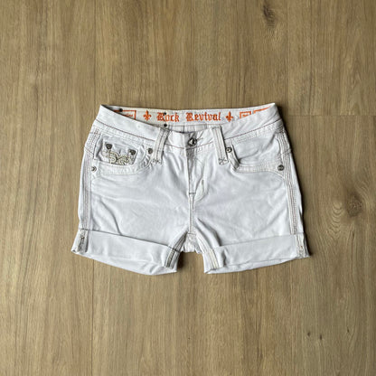 Rock Revival White Mini Y2K Shorts