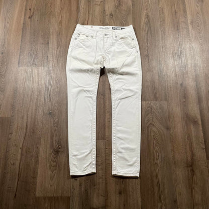 Miss Me Embroidered White Skinny Jeans