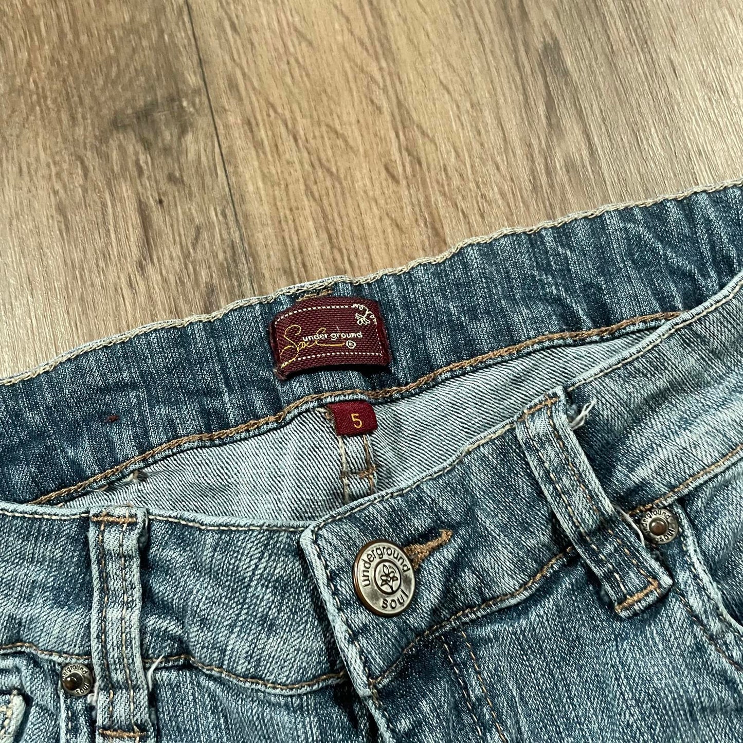 Underground Y2K Embroidered Boot Cut Jeans