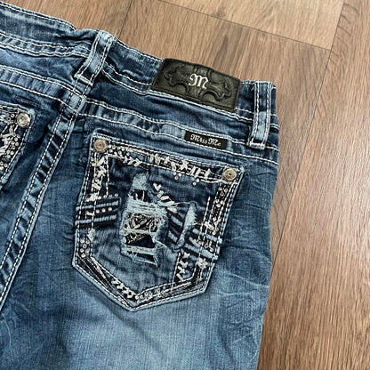 Miss Me Distressed Pocket Boot Cut Jeans