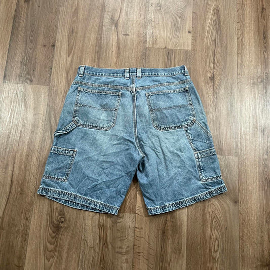 Carpenter Jorts Faded Glory Light Blue Denim