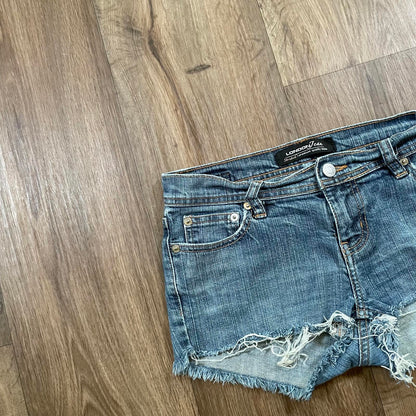 London Jeans Y2K Low Waisted Mini Denim Shorts