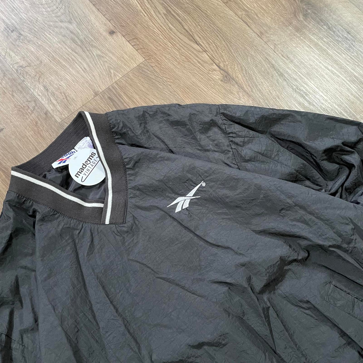 Vintage Reebok Black Windbreaker Track Jacket