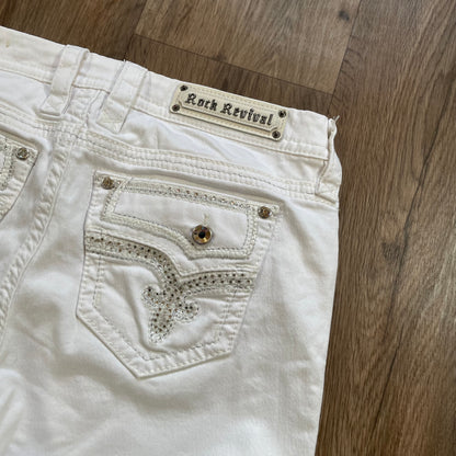 Rock Revival White Gem Crop Jean
