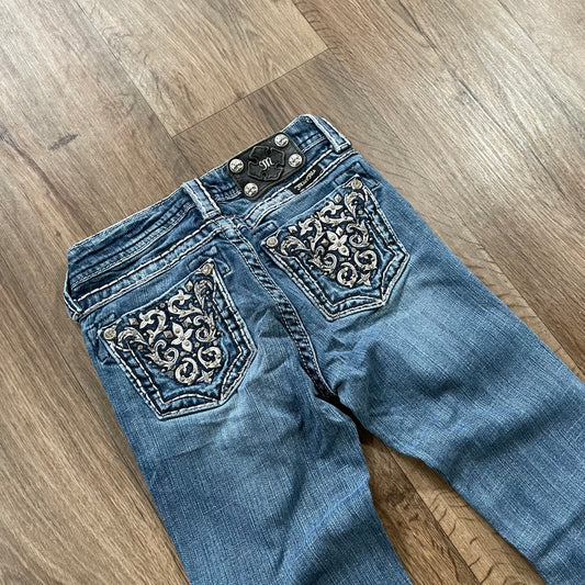 Miss Me Boot Cut Studded Pocket Jeans