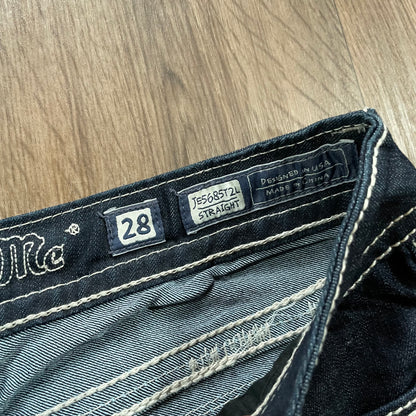 Miss Me Studded Pocket Black Straight Jeans