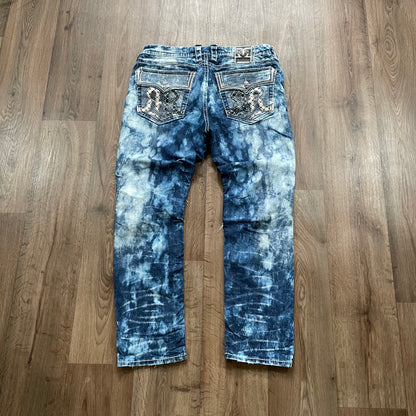 Rock Revival Acid Wash Biker Jeans