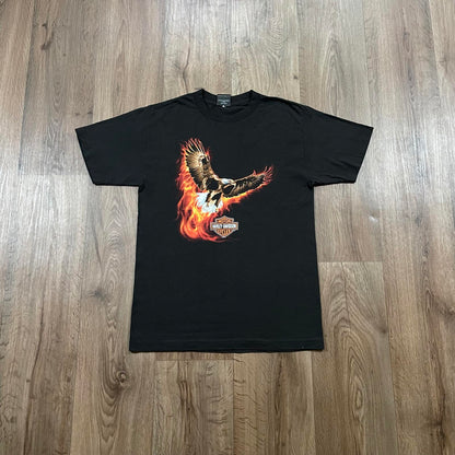 Harley Davidson Flaming Eagle Print T-Shirt 2020 California