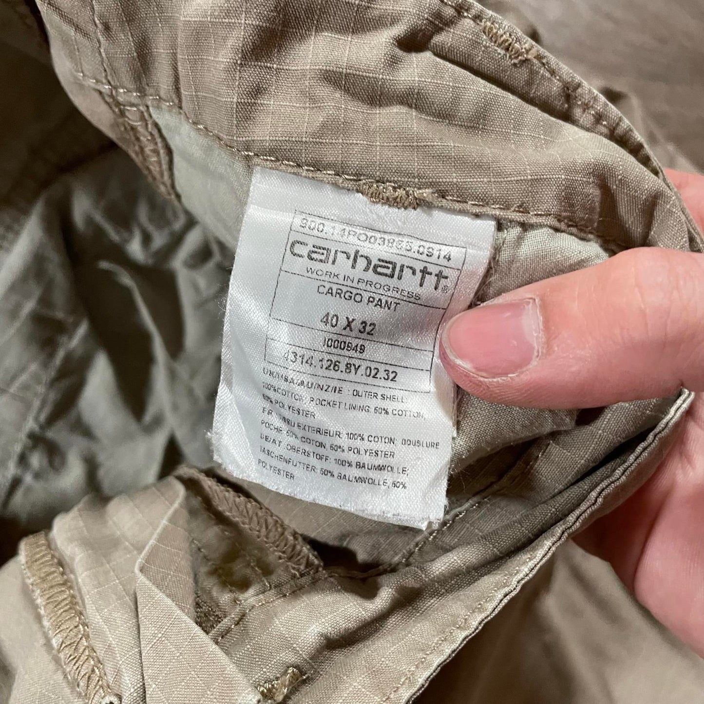 Carhartt Beige Cargo Shorts Work Wear Pockets